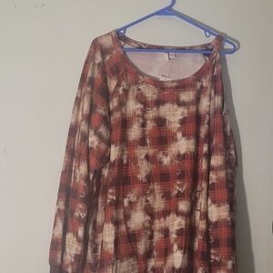 Cato Plus Active Wear Long Sleeve 22/24W NWOT EUC Burgundy Brown